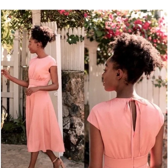 Gal Meets Glam Julia Tea Rose Beautiful dress salmon color bridesmaid event Sz 0 - Picture 3 of 15